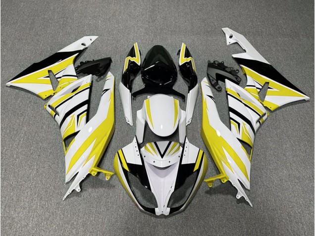 Amarillo Blanco & Negro Zag 09-12 ZX6R Carenado Moto