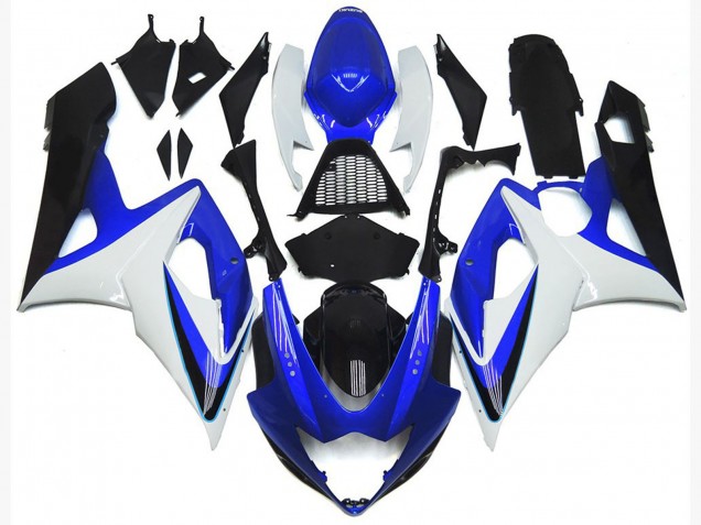 Azul Brillante & Blanco 05-06 GSXR 1000 Carenado Moto