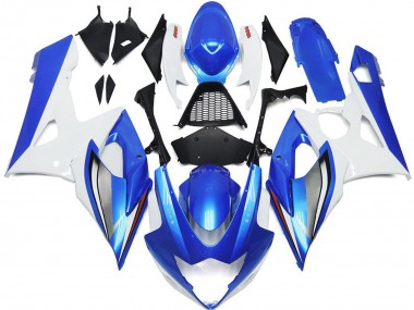 Azul Brillante & Blanco 05-06 GSXR 1000 Carenado Moto