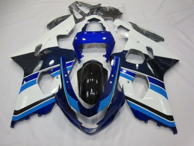 Azul Claro Blanco & Negro 04-05 GSXR 600-750 Carenado Moto