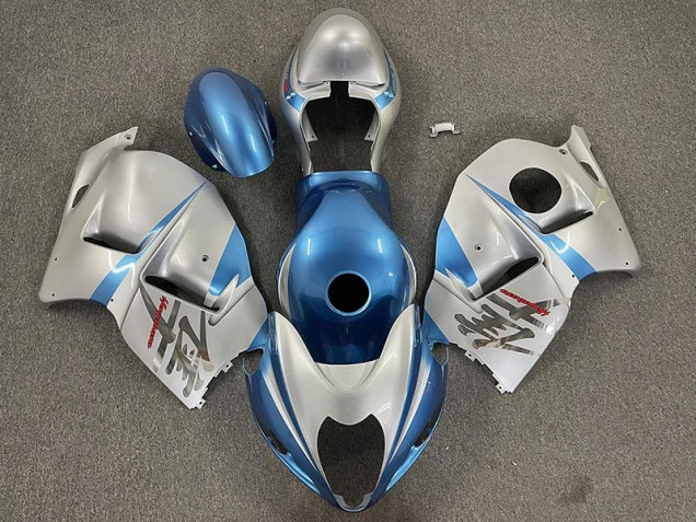 Azul Claro Brillante & Plateado 97-07 GSXR 1300 Carenado Moto