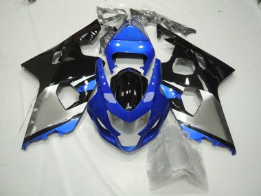 Azul Negro & Plata 04-05 GSXR 600-750 Carenado Moto