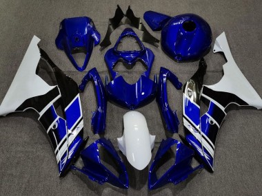 Azul Oscuro & Blanco Personalizado 08-16 R6 Carenado Moto