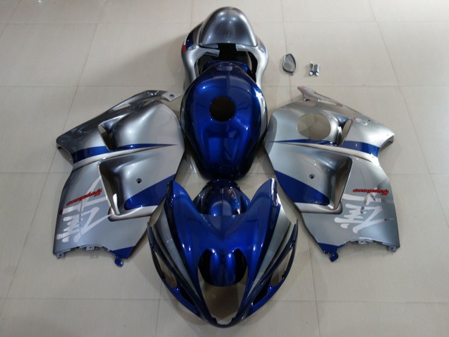 Azul Profundo & Plata 97-07 GSXR 1300 Carenado Moto