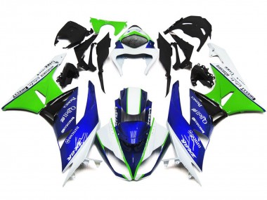 Azul Profundo Verde & Blanco 09-12 ZX6R Carenado Moto