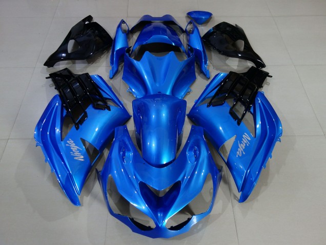 Azul Vibrante & Negro Brillante 12-21 ZX14R Carenado Moto