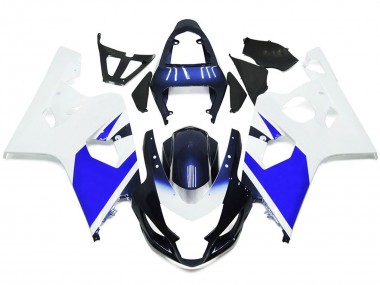 Blanco Brillante & Azul 04-05 GSXR 600-750 Carenado Moto