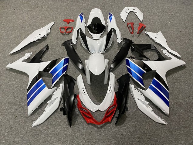 Blanco Brillante Azul Negro & Rojo 09-16 GSXR 1000 Carenado Moto