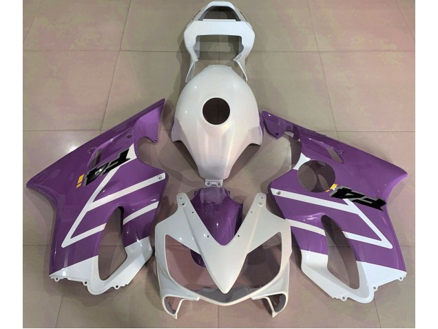 Blanco Brillante & Morado 01-03 CBR600 F4i Carenado Moto