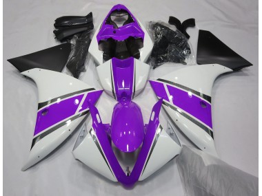 Blanco Brillante & Morado 09-11 R1 Carenado Moto