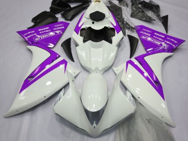 Blanco Brillante & Morado 12-14 R1 Carenado Moto