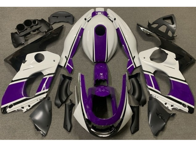 Blanco Brillante & Morado Oscuro 98-07 YZF600 Carenado Moto