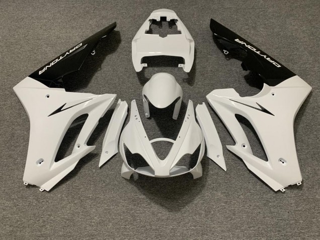 Blanco Brillante & Negro 06-08 Daytona 675 Carenado Moto