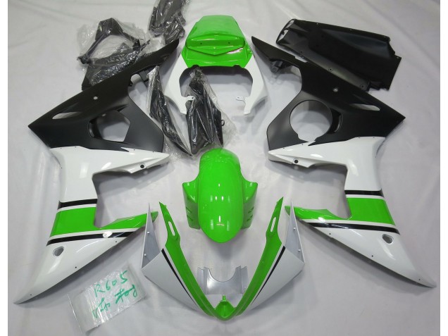 Blanco Brillante & Verde 03-04 R6 Carenado Moto