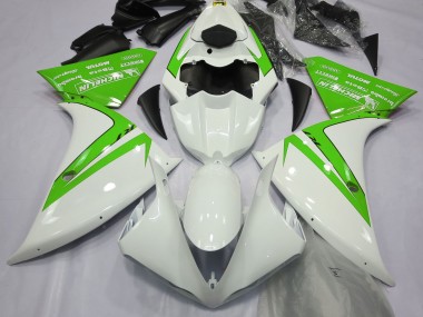 Blanco Brillante & Verde 12-14 R1 Carenado Moto