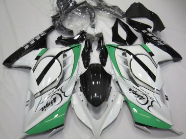 Blanco Brillante & Verde 13-18 Ninja 300 Carenado Moto