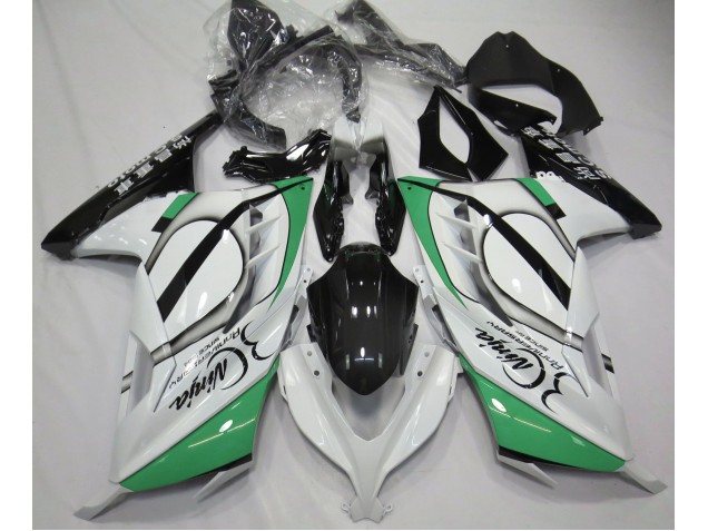 Blanco Brillante & Verde 13-18 Ninja 300 Carenado Moto