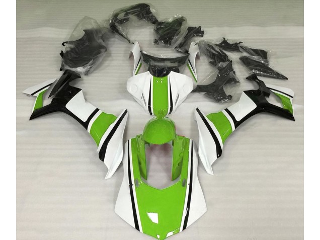 Blanco Brillante Verde & Negro 15-19 R1 Carenado Moto