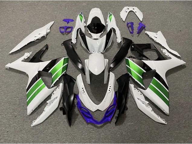 Blanco Brillante Verde Negro & Morado 09-16 GSXR 1000 Carenado Moto