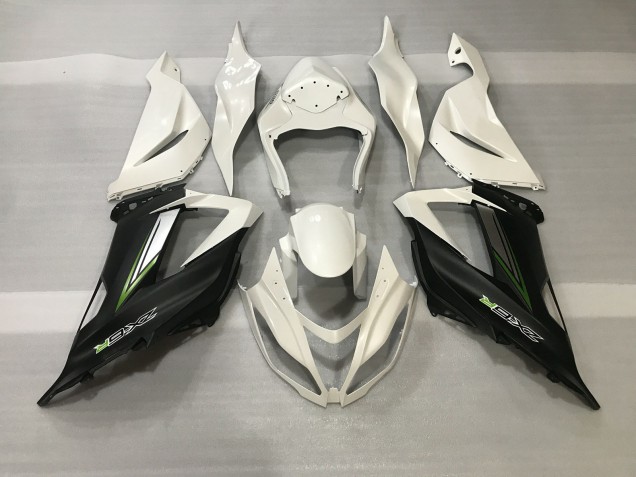 Blanco Cristal & Negro Satinado 13-18 ZX6R Carenado Moto