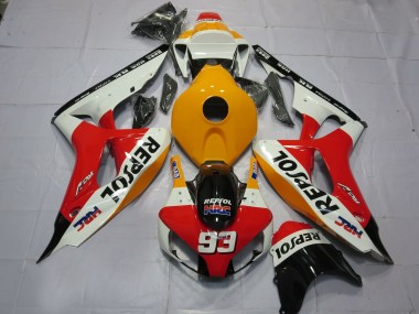 Blanco Naranja Claro Repsol 06-07 CBR1000RR Carenado Moto