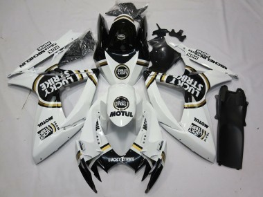 Blanco & Negro Lucky Strike 06-07 GSXR 600-750 Carenado Moto