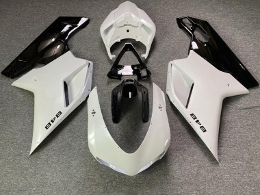 Blanco Perla & Negro 07-14 Ducati 848 1098 1198 Carenado Moto