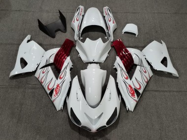 Blanco Rojo Llama 06-11 ZX14R Carenado Moto