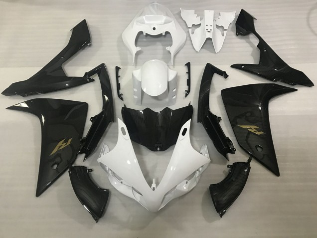 Estilo Blanco & Fibra De Carbono 07-08 R1 Carenado Moto