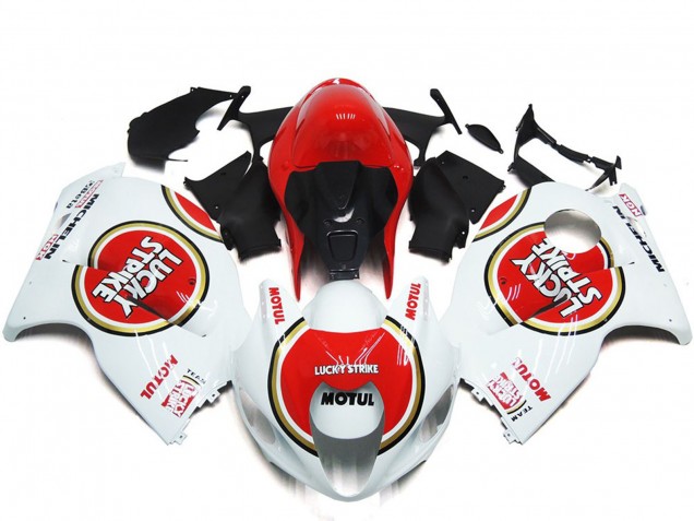 Estilo Rojo Lucky Strike 97-07 GSXR 1300 Carenado Moto