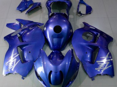 Logotipo Azul Brillante & Plateado 97-07 GSXR 1300 Carenado Moto