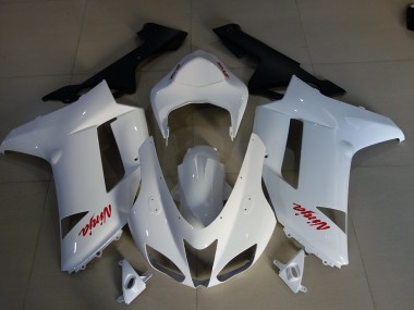 Logotipos En Blanco Brillante & Rojo 07-08 ZX6R Carenado Moto