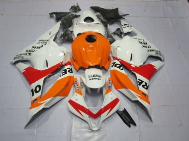 Naranja Claro & Blanco Repsol 09-12 CBR600RR Carenado Moto