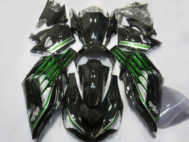 Negro Brillante Con Verde 12-21 ZX14R Carenado Moto