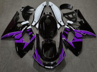 Negro Brillante Morado & Blanco 98-07 YZF600 Carenado Moto