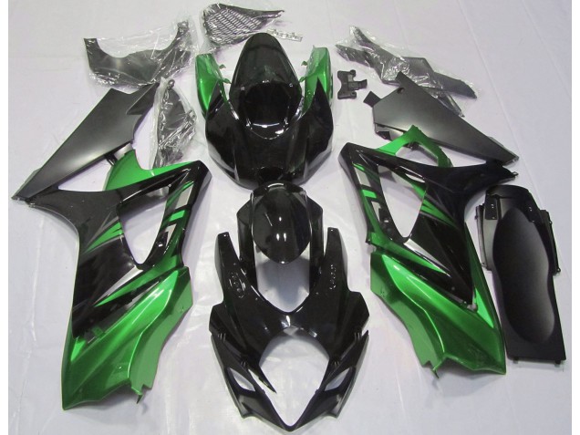 Negro Brillante & Verde 07-08 GSXR 1000 Carenado Moto