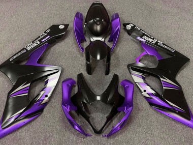 Negro Mate & Morado 05-06 GSXR 1000 Carenado Moto