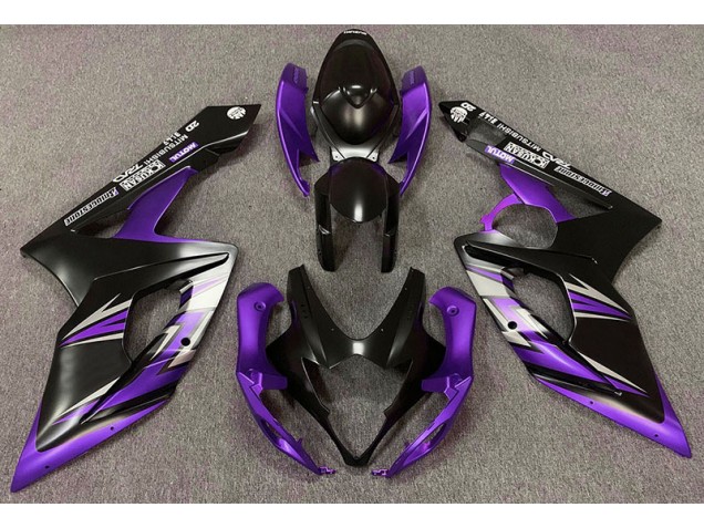 Negro Mate & Morado 05-06 GSXR 1000 Carenado Moto