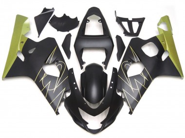 Negro Mate & Oro Corona Personalizado 04-05 GSXR 600-750 Carenado Moto