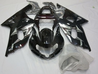 Negro Plata 01-03 GSXR 600-750 Carenado Moto