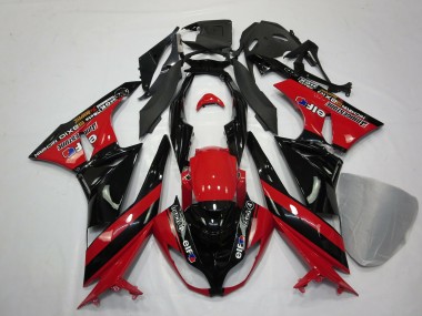 Negro Rojo 09-12 ZX6R Carenado Moto