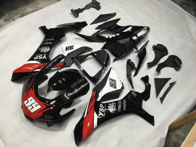 Negro Rojo & Blanco 99 15-19 R1 Carenado Moto