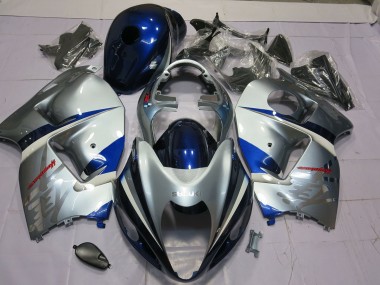 Plata & Azul 97-07 GSXR 1300 Carenado Moto