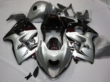 Plata & Rojo Oscuro 97-07 GSXR 1300 Carenado Moto