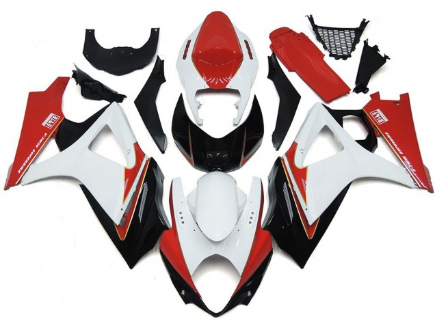 Rojo & Blanco Personalizados Con Negro 07-08 GSXR 1000 Carenado Moto