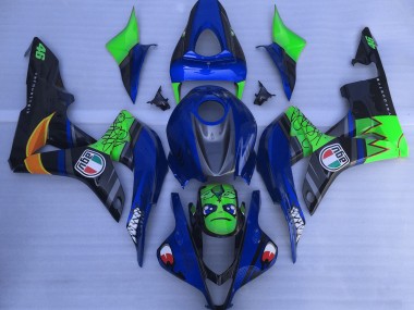 Tiburón Azul & Verde 07-08 CBR600RR Carenado Moto