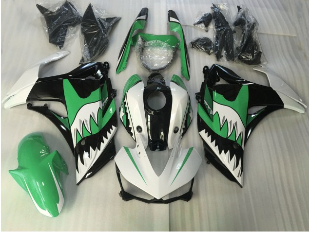 Tiburón Verde & Blanco 15-18 R3 Carenado Moto