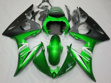 Verde Brillante & Blanco 05 R6 Carenado Moto