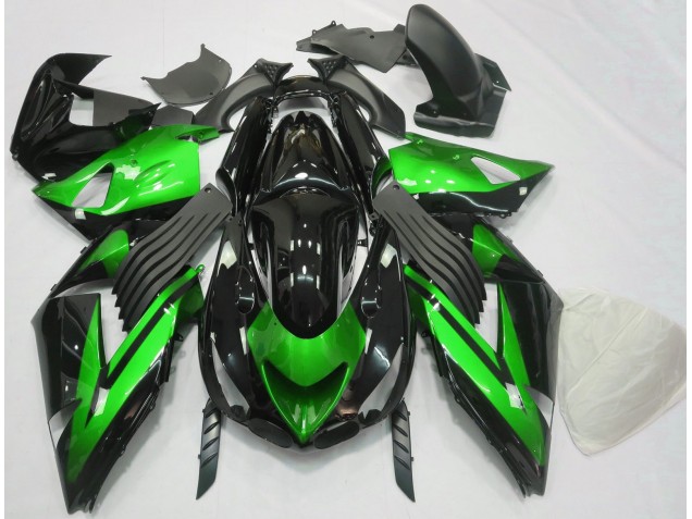 Verde Brillante & Negro Liso 06-11 ZX14R Carenado Moto