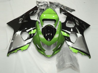 Verde Claro Plateado & Negro 04-05 GSXR 600-750 Carenado Moto